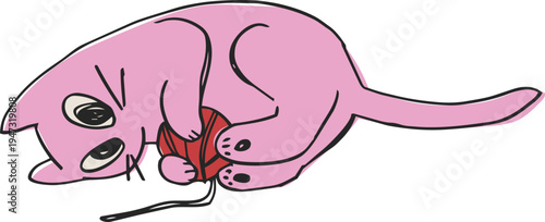 Funky Colorful Cat Trio Vector Illustration, Hand-Drawn Playful Feline Doodle Art, Quirky Multicolor Cartoon Cats Clipart