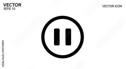 Pause button icon design element.