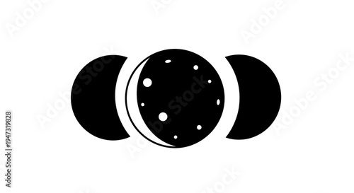 Phases of the Moon Illustration.