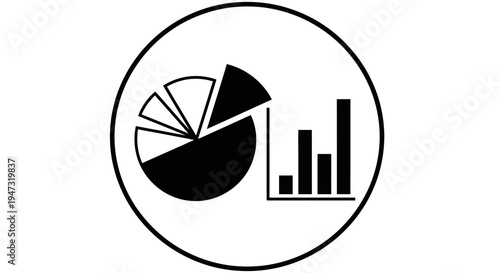 Pie chart and bar graph icons.