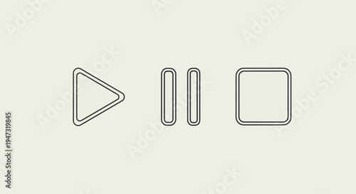 Play pause stop media control buttons.