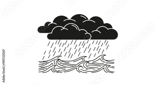 Rainy weather with stormy dark clouds.