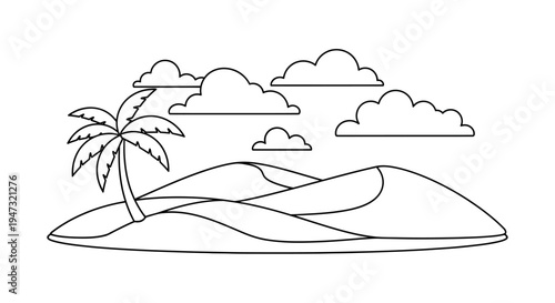 A single palm tree standing tall.