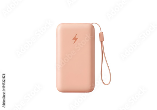 Rose gold portable power bank with wrist strap