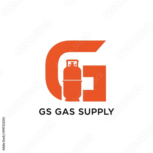 Logo concept for a gas supply company featuring an orange letter G with an integrated LPG cylinder icon, perfect for branding.