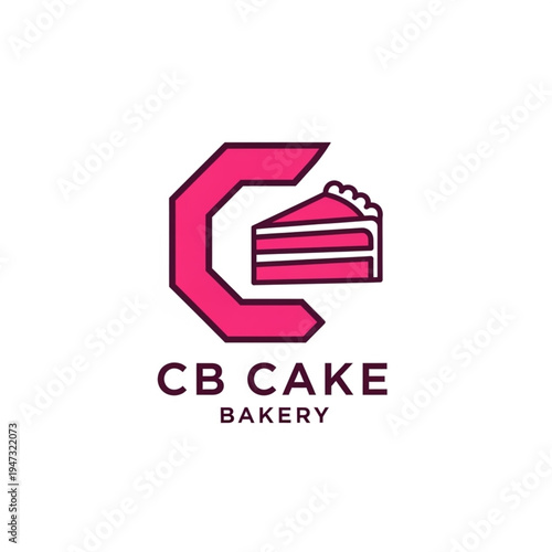 Free Download Modern Logo Design for a Cake Bakery featuring the letter C and a Slice of Layer Cake - GFXLoad