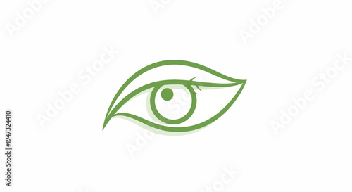 Green eye with leafy outline detail.
