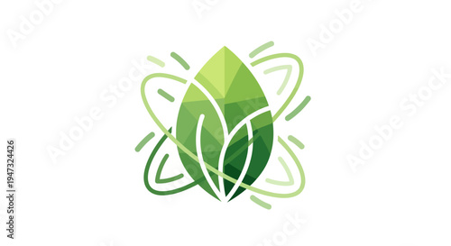 Green Leaf Eco Symbol Logo Design.