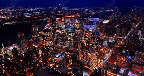 Wallpaper Mural Glamorous New York, USA with fantastic lights at night. The dark line of the East River in the backdrop. Torontodigital.ca