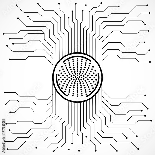 Cpu. Microprocessor. Microchip. Circuit board