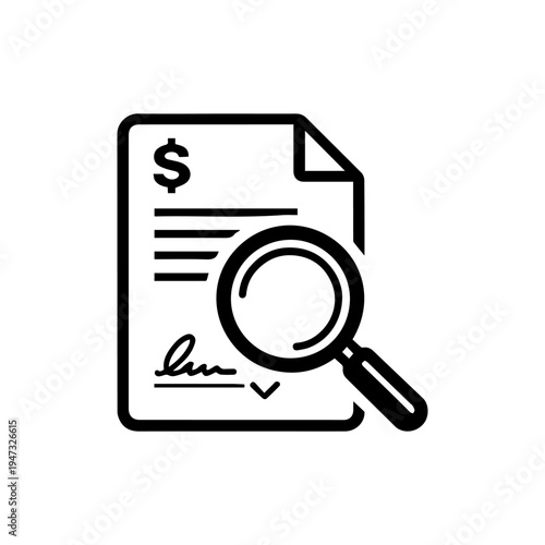 Magnifying glass with a contract line icon vector isolated
Vector line icon on a white background