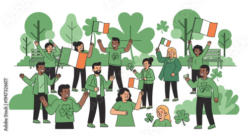 People Celebrating St Patricks Day.