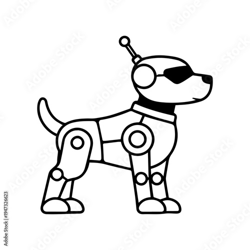 Robot dog line icon vector isolated
Vector line icon on a white background