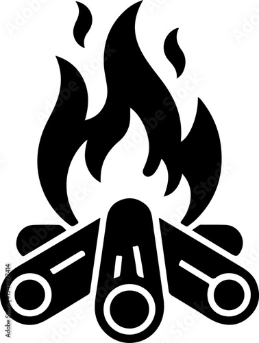 Black silhouette burning icon