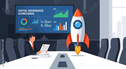 Business Rocket Launching Digital Governance Scorecards Meeting.