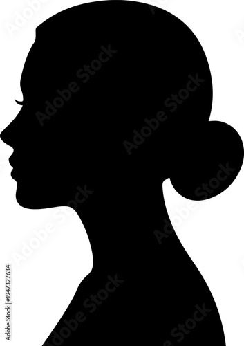 A black silhouette of a woman side face