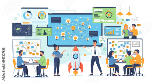 Startup Team Collaborating on Business Growth Strategy.