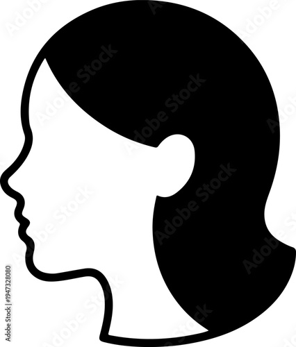 A woman face side view