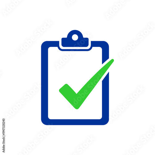 Check mark on a clipboard icon.