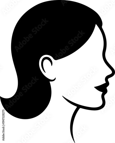 A silhouette profile of a woman face