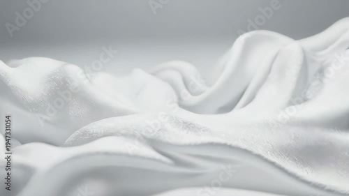 Elegant White Fabric Waves - A Smooth and Serene Visual Journey.