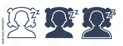 Human Sleeping on Pillow Icon. Night Sleep and Comfort Rest. Vector Illustration