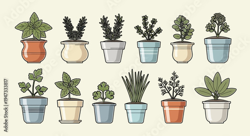 Collection of various potted succulent and cactus plants in colorful pots.