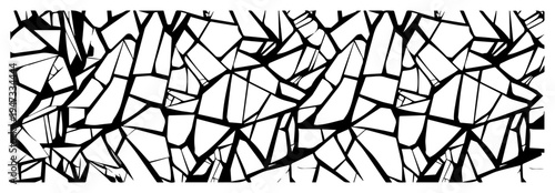 Abstract Broken Glass Texture Background, Geometric Cracked Shards Pattern Vector, Shattered Ice or Stone Surface Illustration