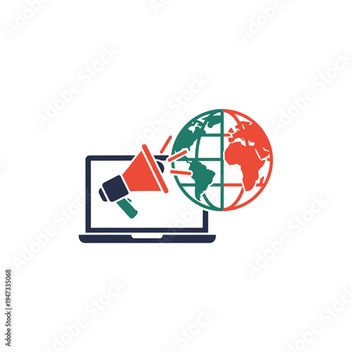 Global communication and social media concept.