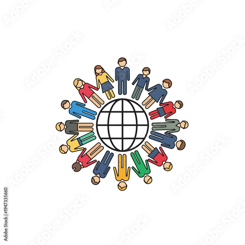 Diverse people around the world united.
