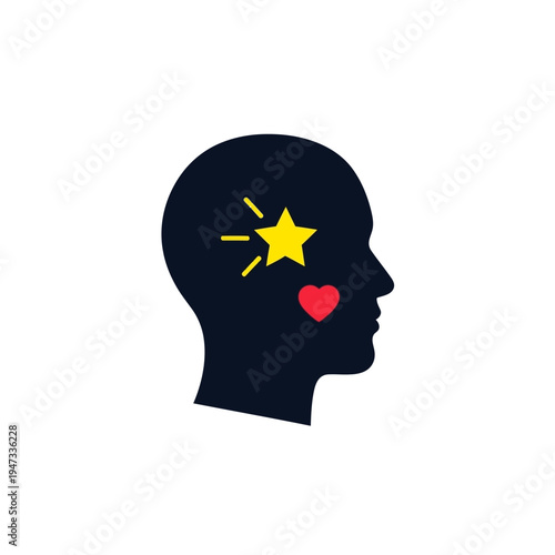 Creative thinking and love concept.