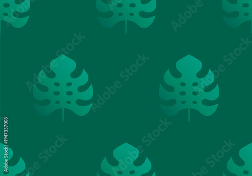 Monstera Deliciosa Tropical Leaf Background. Monstera Leaf Seamless Pattern