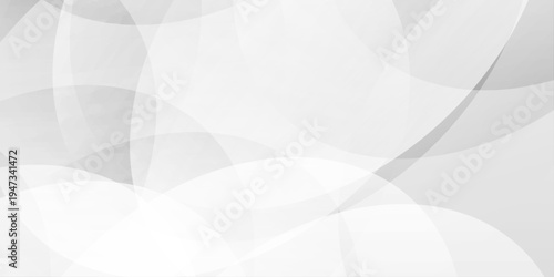 abstract white and gray geometric background with overlapping circles and soft gradient light effects for web design. wave background with soft flowing light curves; minimalist elegant vector style 