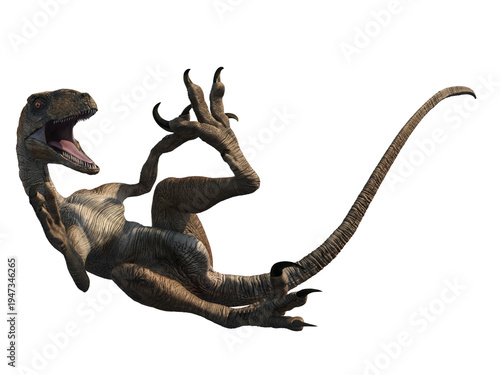 Deinonychus velociraptor dinosaur 3d render