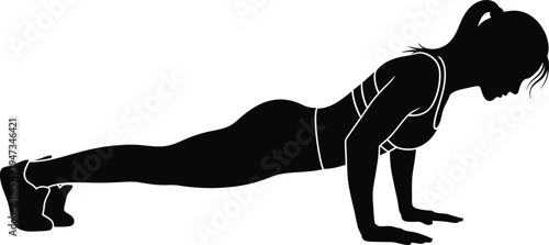 Fitness silhouettes of people exercising and doing gym workouts on white background