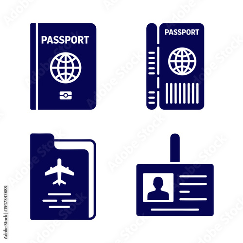 Travel documents icons