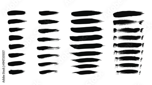 Abstract black ink splatter patterns on a white background Vector