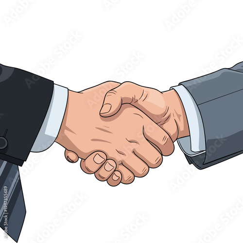 Close-up of two businesspeople shaking hands, conveying agreement and partnership