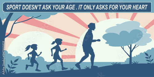 Motivational quote illustration showing athletes progressing in sports training. Concept of persistence, growth mindset, coaching inspiration, youth sports development and success journey.