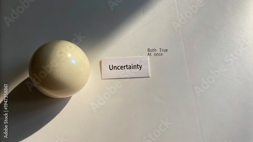 Conceptual Representation of Uncertainty with a Sphere and Text on a Minimalistic Surface