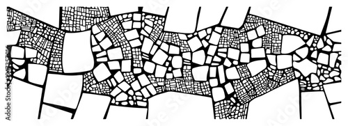 Cobblestone path mosaic pattern hand drawn ink texture. Rustic stone pavement or masonry wall background vintage sketch.