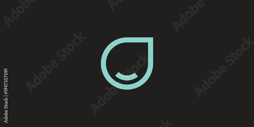A minimalist light blue droplet icon featuring a subtle curved line inside, resembling a gentle smile or a small pool, against a dark grey background.