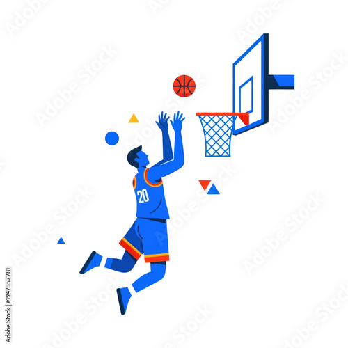 Basketball Player Dunking Slam Dunking Hoop Net Score Victory Game Sport Action