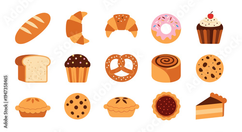 Bakery items illustration