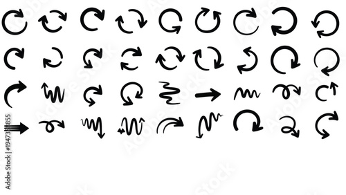 Collection of diverse arrow and directional symbol variations for design and navigation purposes Vector