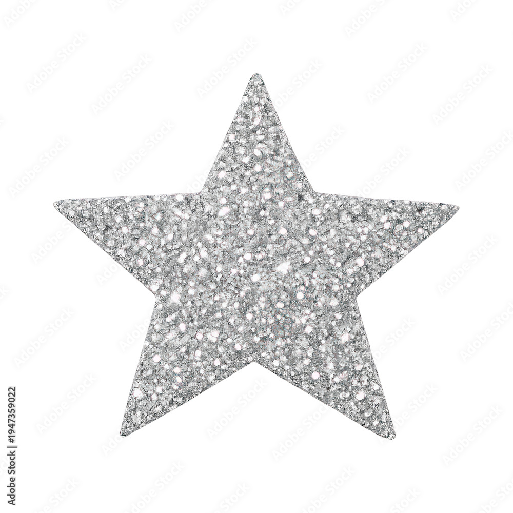 Obraz premium PNG Sparkling silver glitter star