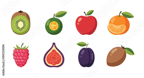 Assortment of colorful fresh fruits