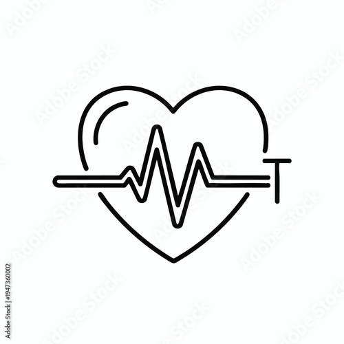Heart outline with a electrocardiogram line crossing it