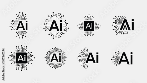 Creative representations of the chemical element aluminum with atomic structure designs Vector