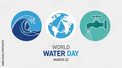 World Water Day is an annual observance day that highlights the importance of freshwater. The day is used to advocate for the sustainable management of freshwater resources. Vector illustration.